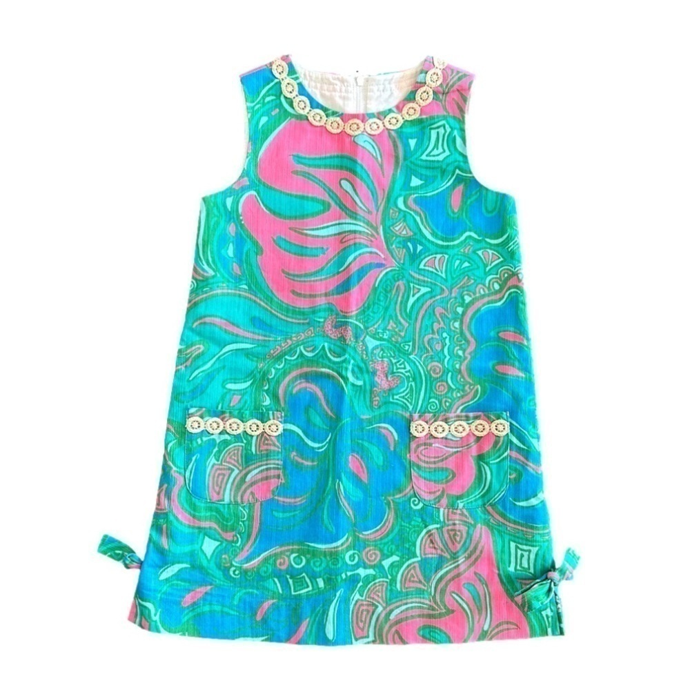 Lilly Pulitzer Floral Pattern print girls shift dress size 6